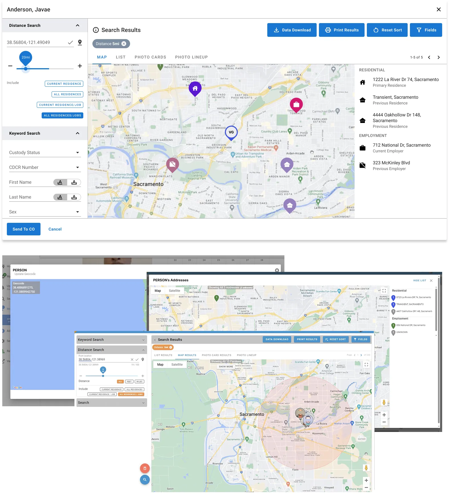 Top: A unified component I created. Bottom: the multiple map components I used.