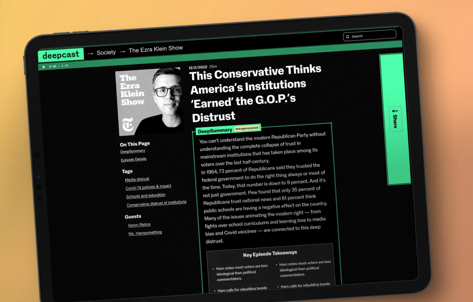 The original DeepCast homepage